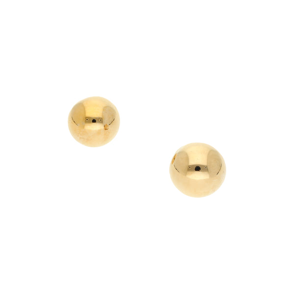 Aretes lisos en oro amarillo 14 kilates.