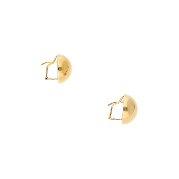 Aretes lisos en oro amarillo 14 kilates.