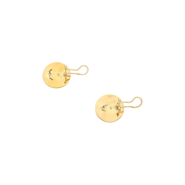 Aretes lisos en oro amarillo 14 kilates.