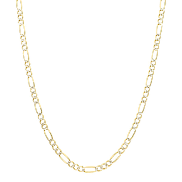 Collar de tres eslabones por uno platinados en oro amarillo 14 kilates.