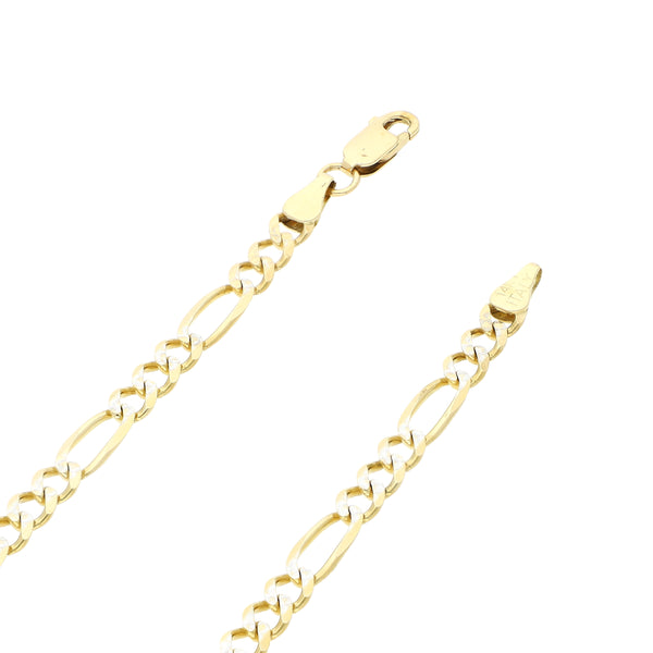 Collar de tres eslabones por uno platinados en oro amarillo 14 kilates.