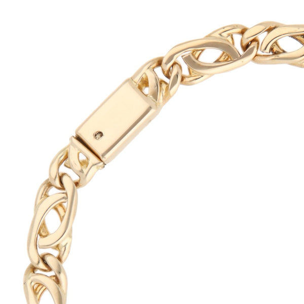 Pulsera eslabón nudo egipcio en oro amarillo 14 kilates.