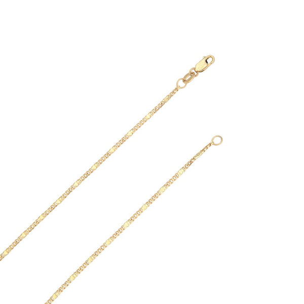 Gargantilla eslabón combinado y crucifijo diseño especial en oro dos tonos 14 kilates.
