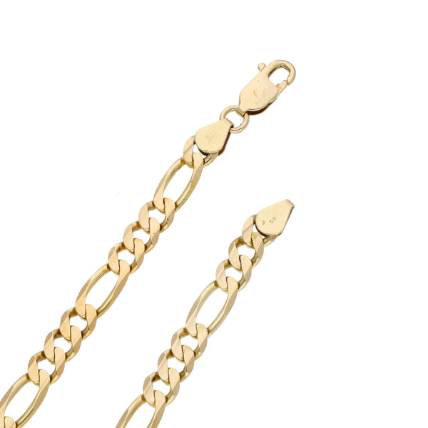 Collar de tres eslabones por uno en oro amarillo 14 kilates.