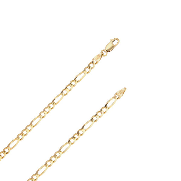Collar de tres eslabones por uno y crucifijo liso en oro dos tonos 14 kilates.