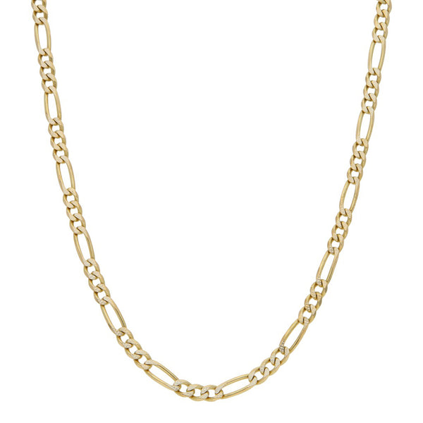 Collar de tres eslabones por uno platinados en oro amarillo 14 kilates.