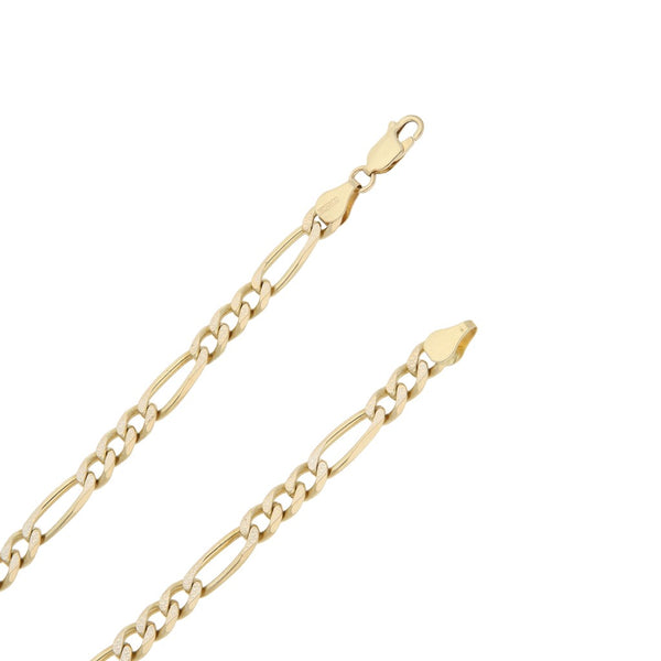 Collar de tres eslabones por uno platinados en oro amarillo 14 kilates.