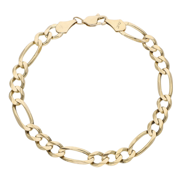 Pulsera de tres eslabones por uno en oro amarillo 14 kilates.