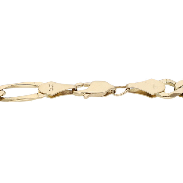 Pulsera de tres eslabones por uno en oro amarillo 14 kilates.