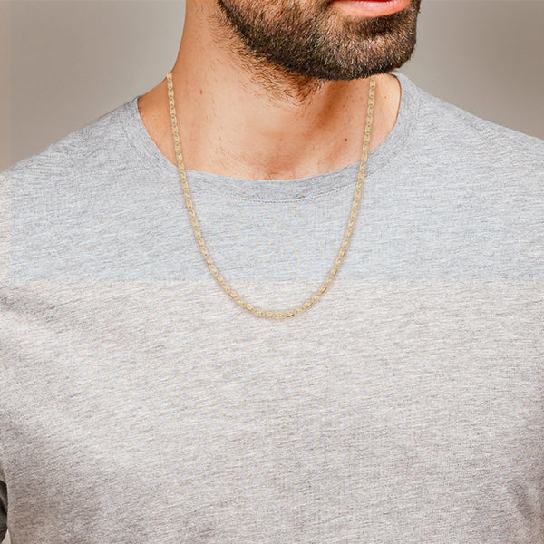 Collar eslabón nudo marino en oro amarillo 14 kilates.
