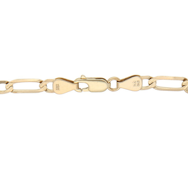 Pulsera de tres eslabones por uno en oro amarillo 14 kilates.