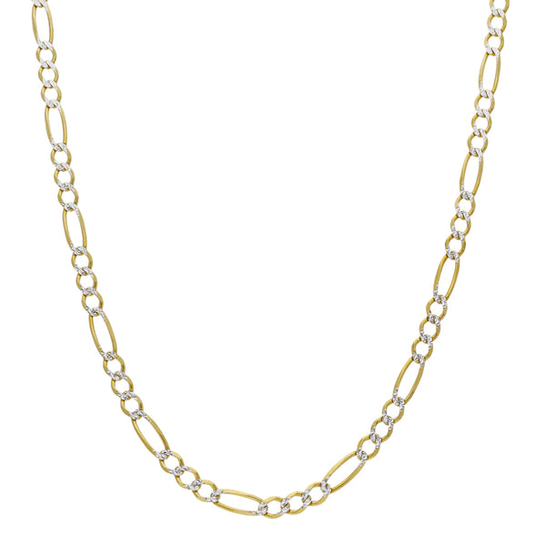 Collar de tres eslabones por uno platinado en oro amarillo 14 kilates.