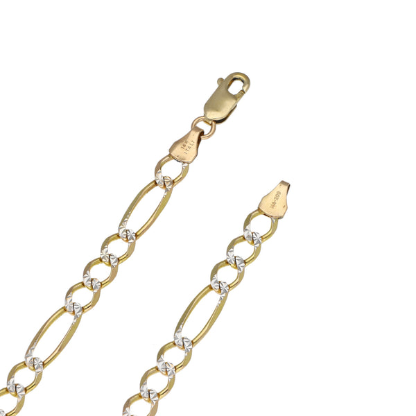 Collar de tres eslabones por uno platinado en oro amarillo 14 kilates.