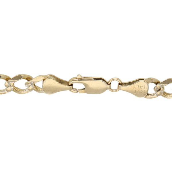Pulsera de tres eslabones por uno en oro amarillo 14 kilates.