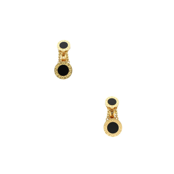 Aretes diseño especial con ónix firma Bvlgari en oro amarillo 18 kilates.