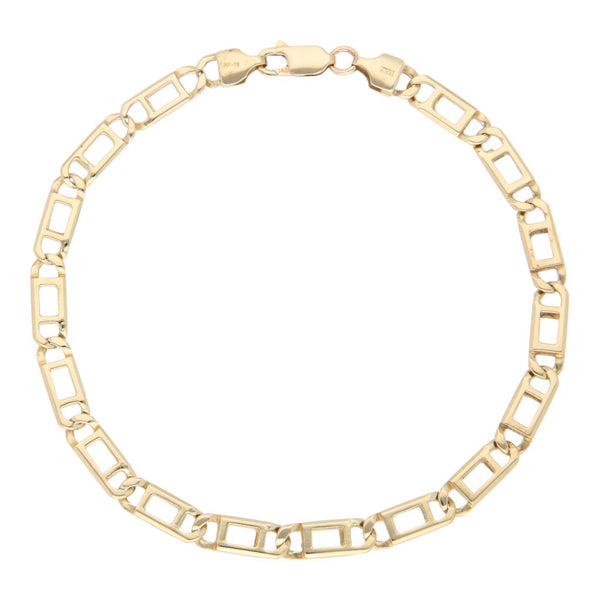 Pulsera eslabón nudo marino en oro amarillo 14 kilates.