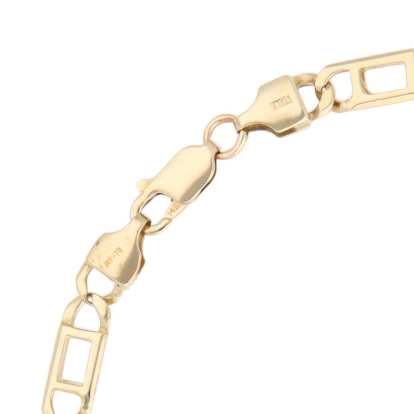 Pulsera eslabón nudo marino en oro amarillo 14 kilates.