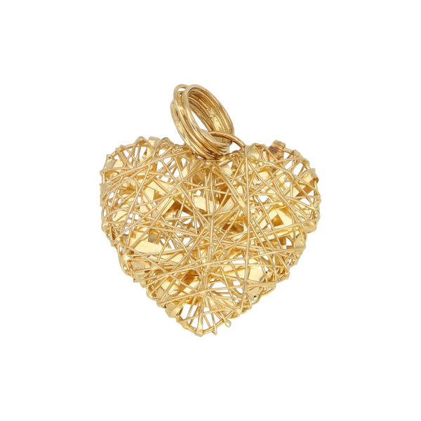 Dije diseño especial motivo corazón en oro amarillo 14 kilates.