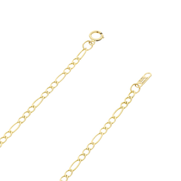 Collar de tres eslabones por uno en oro amarillo 14 kilates.