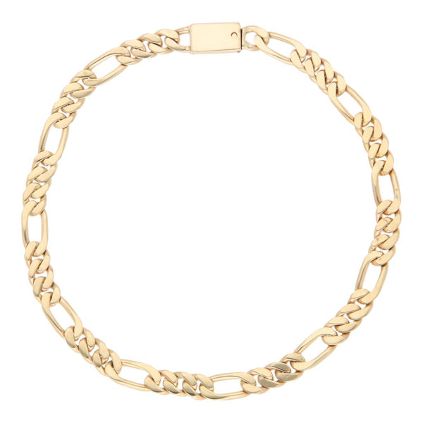 Pulsera de tres eslabones por uno en oro amarillo 14 kilates.