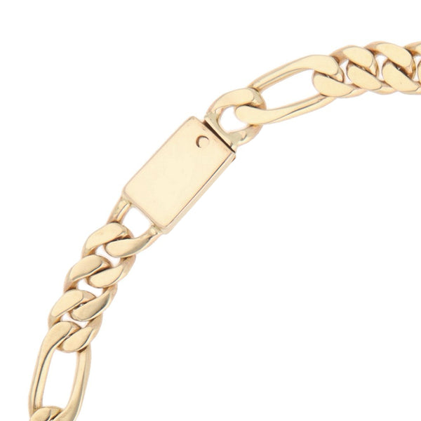 Pulsera de tres eslabones por uno en oro amarillo 14 kilates.