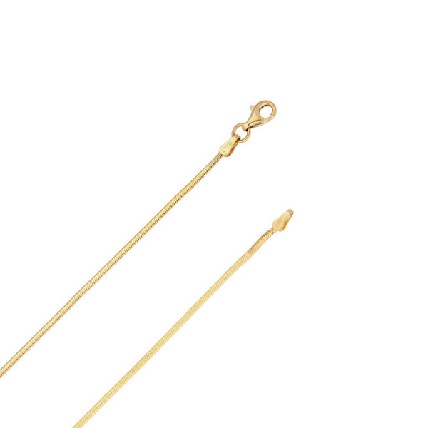 Collar eslabón cola de ratón y dije con perla en oro amarillo 14 k