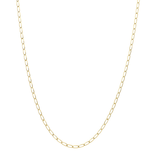 Collar eslabón encontrado platinado en oro amarillo 14 kilates.