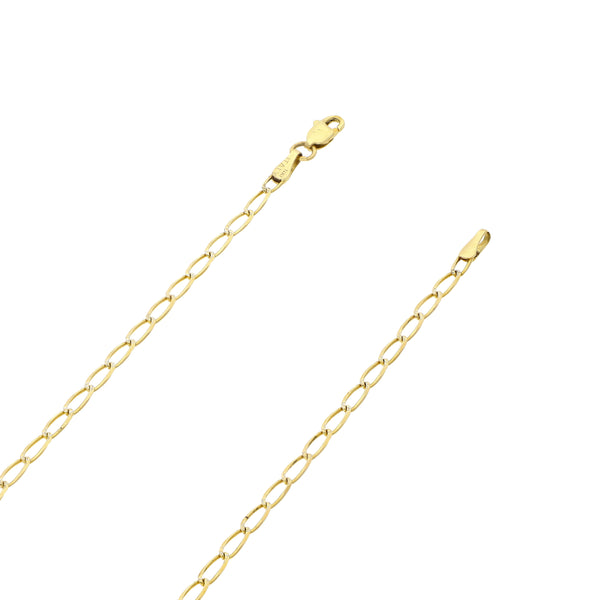 Collar eslabón encontrado platinado en oro amarillo 14 kilates.