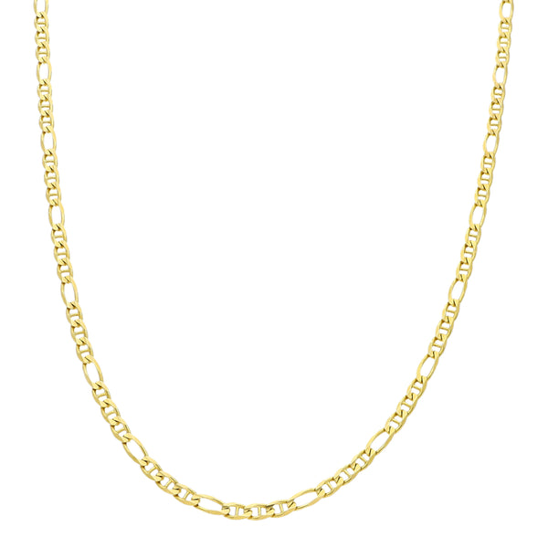 Collar de tres eslabones por uno en oro amarillo 14 kilates.