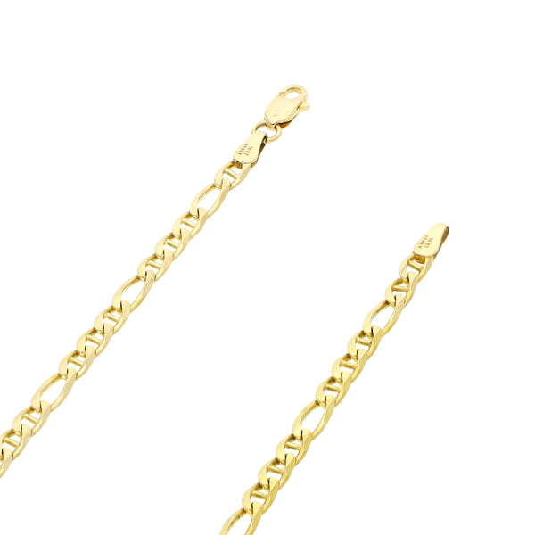 Collar de tres eslabones por uno en oro amarillo 14 kilates.