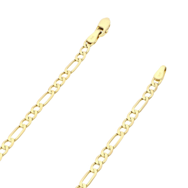 Collar de tres eslabones por uno en oro amarillo 14 kilates.