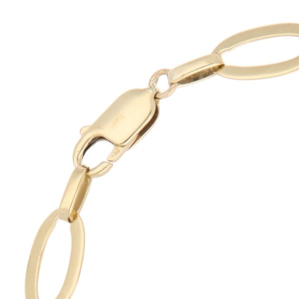 Pulsera eslabón laminado en oro amarillo 14 kilates.