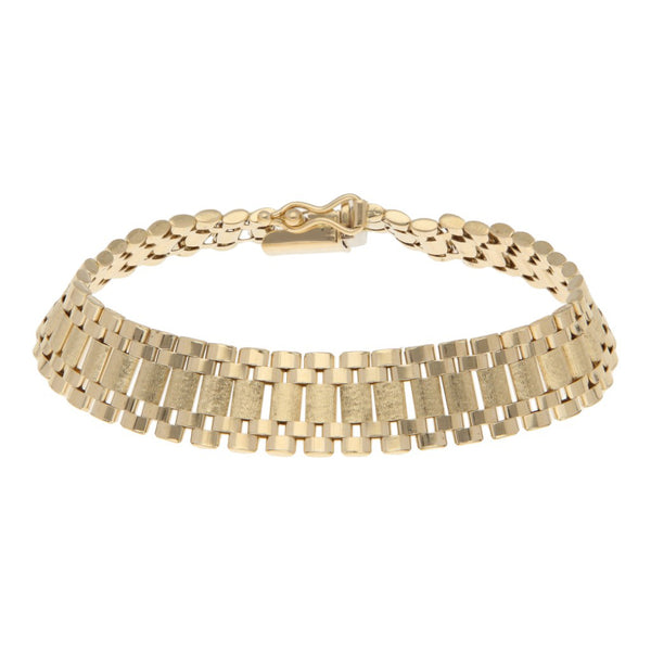 Pulsera eslabón articulado en oro amarillo 14 kilates.