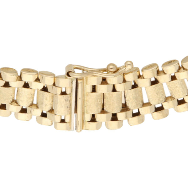 Pulsera eslabón articulado en oro amarillo 14 kilates.