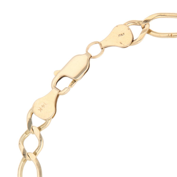 Pulsera de tres eslabones por uno en oro amarillo 14 kilates.