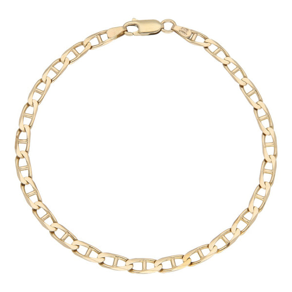 Pulsera eslabón nudo marino en oro amarillo 14 kilates.