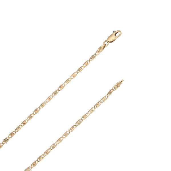 Collar eslabón nudo marino en oro tres tonos 14 kilates.