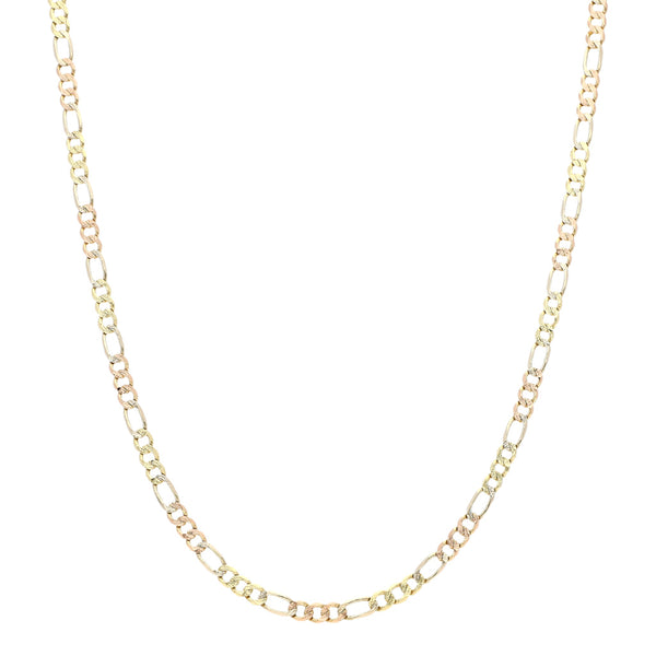 Collar de tres eslabones por uno en oro dos tonos 14 kilates.