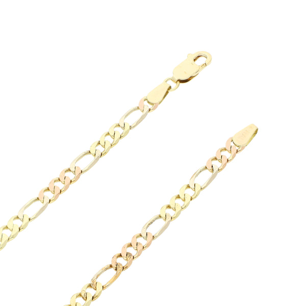 Collar de tres eslabones por uno en oro dos tonos 14 kilates.
