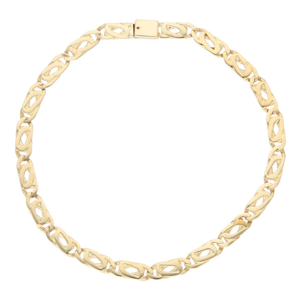 Pulsera eslabón nudo egipcio en oro amarillo 14 kilates.