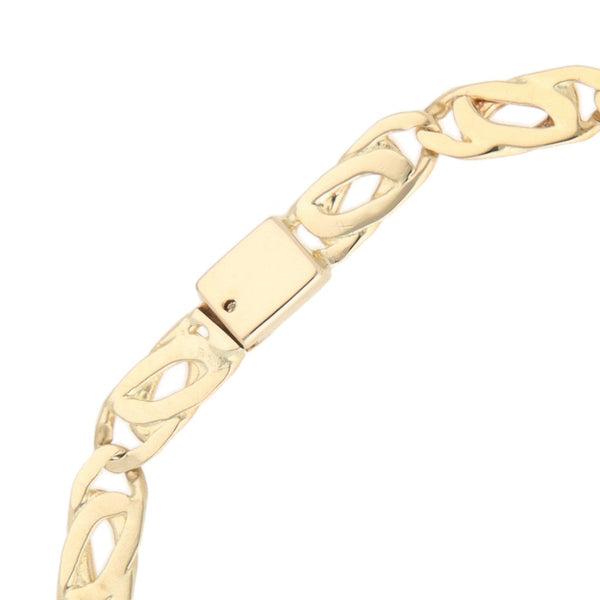 Pulsera eslabón nudo egipcio en oro amarillo 14 kilates.