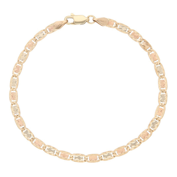 Pulsera eslabón nudo marino en oro amarillo 14 kilates.
