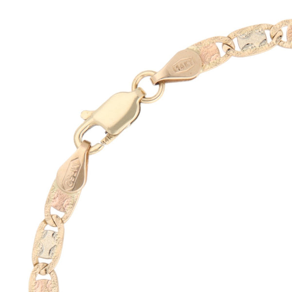 Pulsera eslabón nudo marino en oro amarillo 14 kilates.
