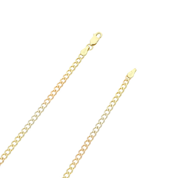 Collar eslabón encontrado en oro tres tonos 14 kilates.