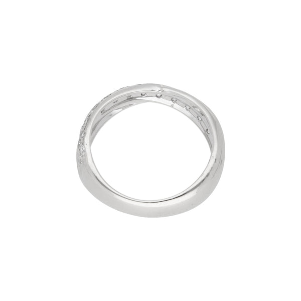 Anillo estilizado con sintéticos en oro blanco 14 kilates.