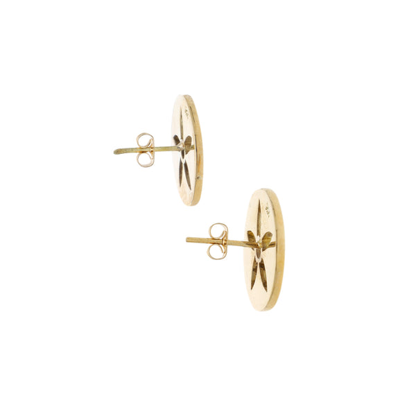 Broqueles calados con Rubies en oro amarillo 14 kilates.