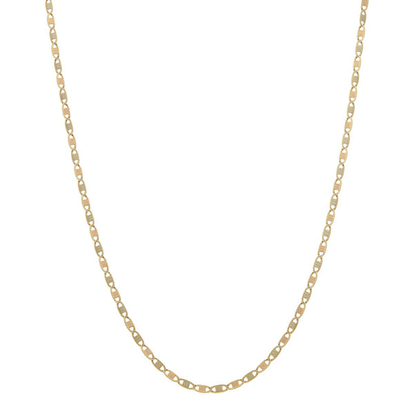 Collar eslabón nudo marino en oro tres tonos 14 kilates.