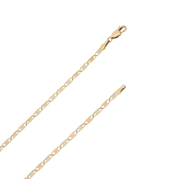 Collar eslabón nudo marino en oro tres tonos 14 kilates.