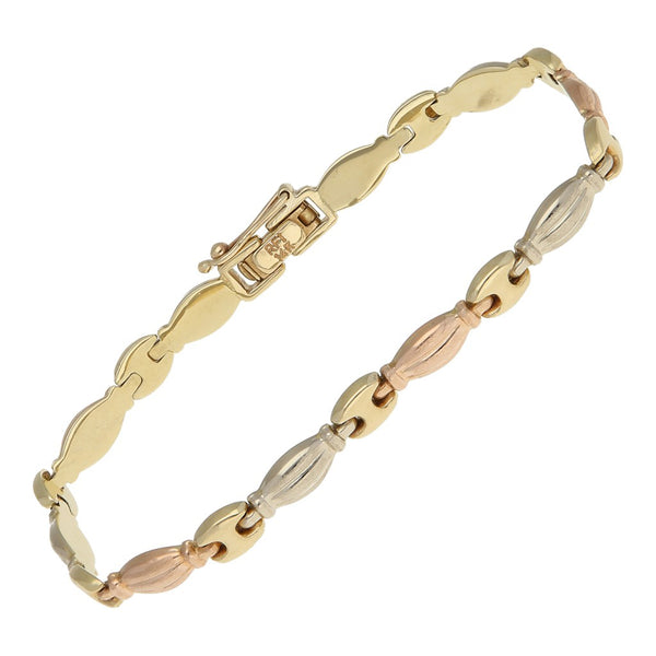 Pulsera eslabón articulado en oro amarillo 14 kilates.