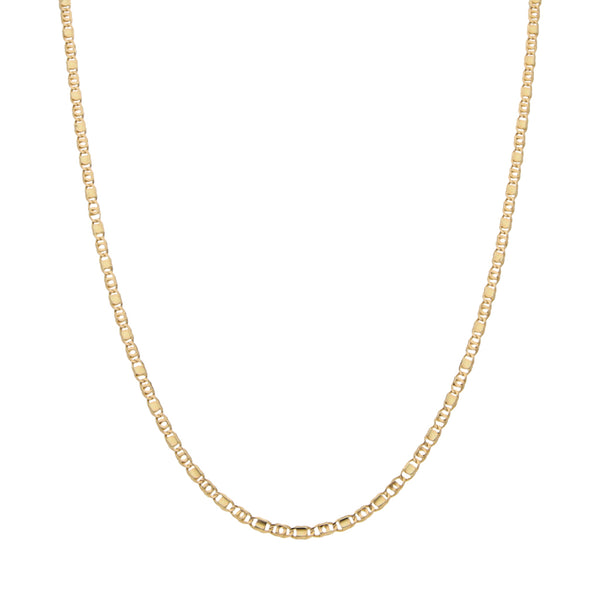 Collar eslabón combinado en oro amarillo 14 kilates.